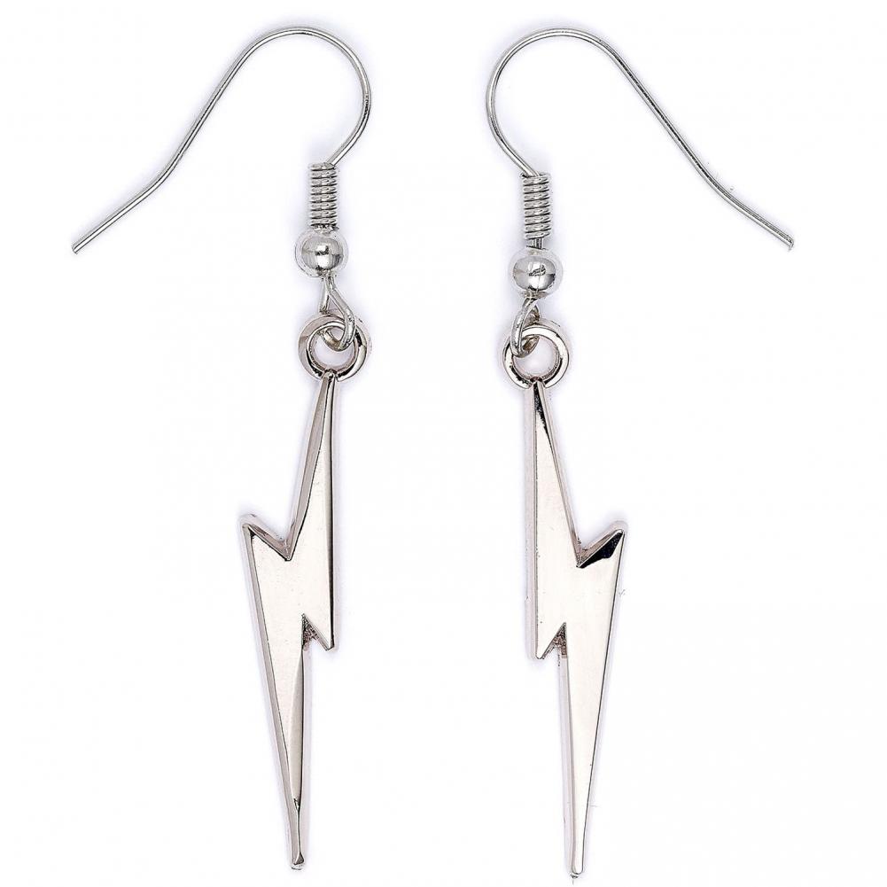 Harry Potter Silver Plated Lightning Bolt Hook Earrings