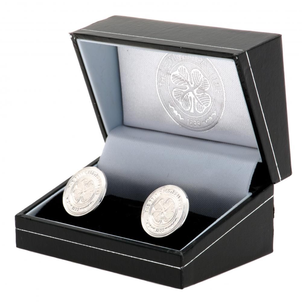 Celtic FC Sterling Silver Crest Cufflinks