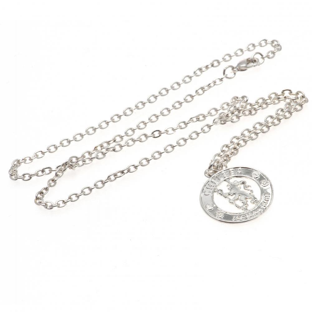 Chelsea FC Silver Plated Crest Pendant & Chain