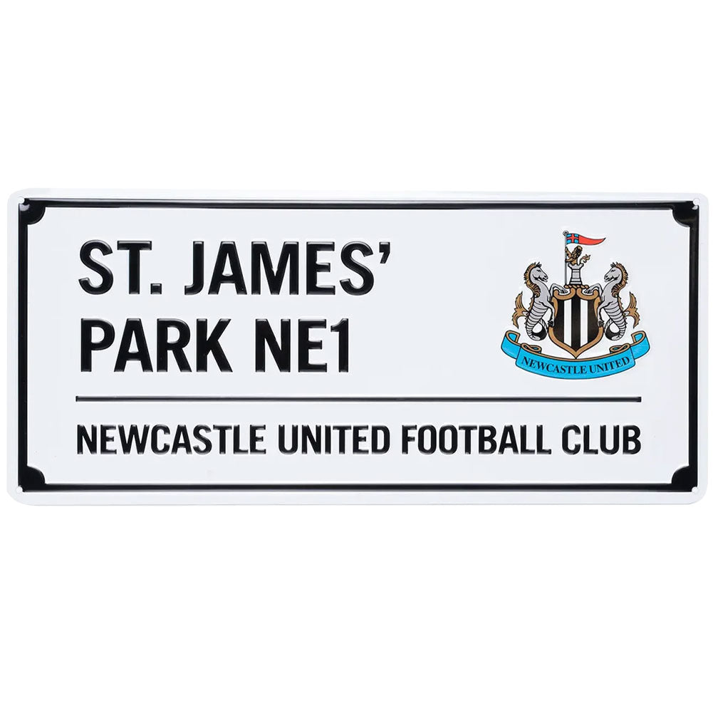 Newcastle United FC White Street Sign