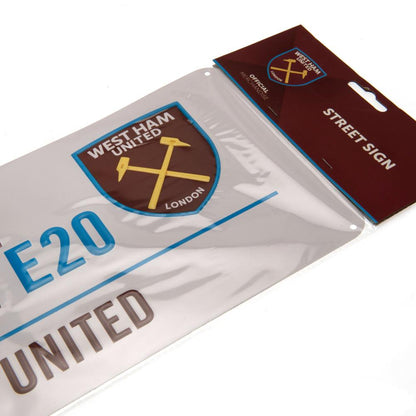 West Ham United FC White Street Sign