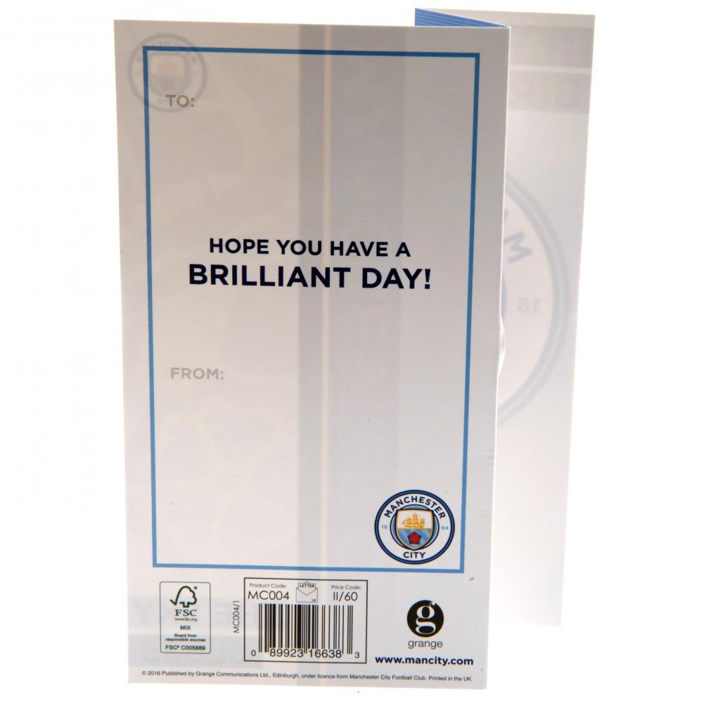 Manchester City FC Sky Blues Birthday Card