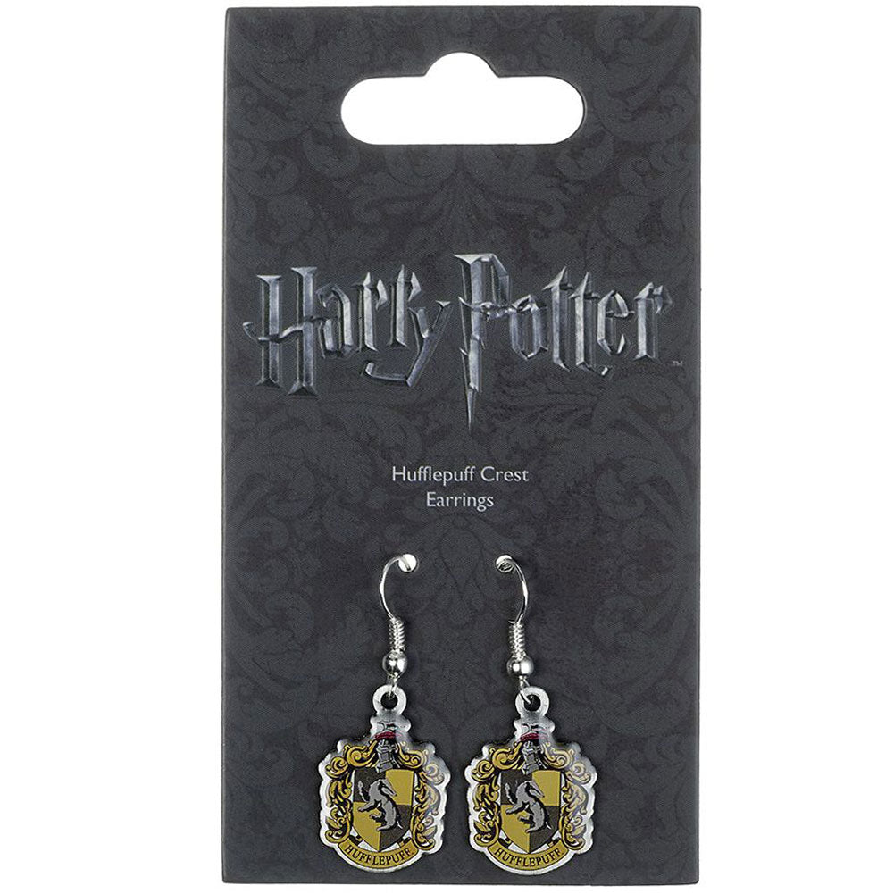 Harry Potter Silver Plated Hufflepuff Hook Earrings