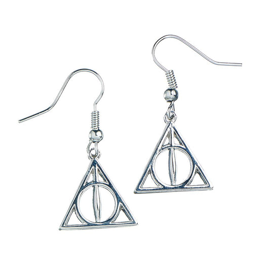 Harry Potter Silver Plated Deathly Hallows Hook Earrings