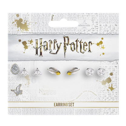 Harry Potter Silver Plated Stud Earring Set