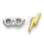 Harry Potter Silver Plated Lightning Bolt & Glasses Stud Earrings