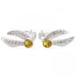 Harry Potter Sterling Silver Golden Snitch Crystal Stud Earrings