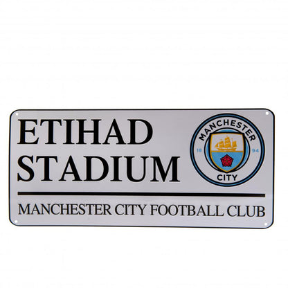 Manchester City FC White Street Sign