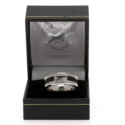 Arsenal FC Black Inlay Ring Large