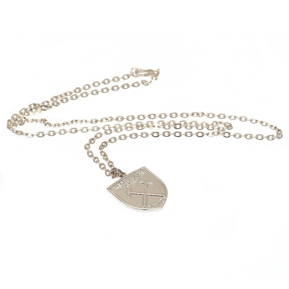 West Ham United FC Silver Plated Crest Pendant & Chain