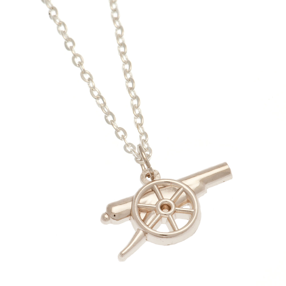 Arsenal FC Silver Plated Cannon Pendant & Chain