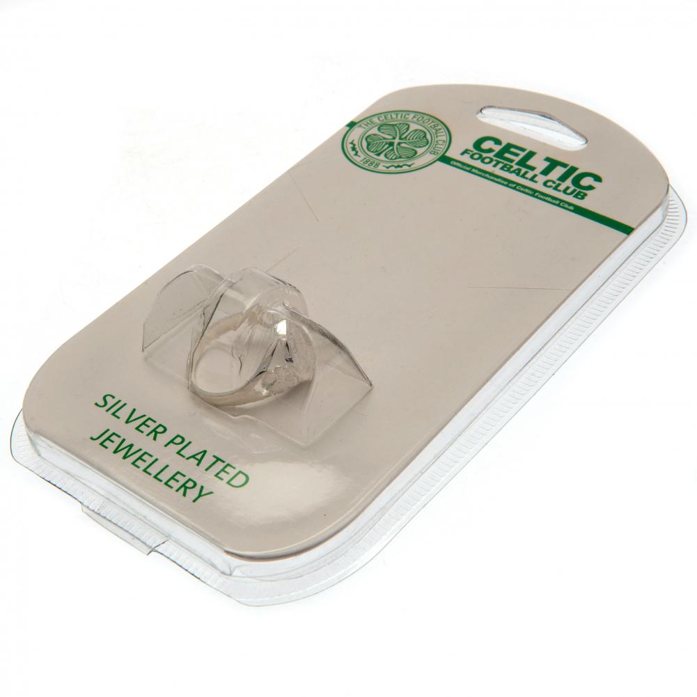Celtic FC Silver Plated Crest Ring Medium