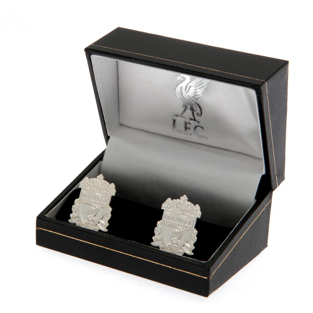 Liverpool FC Silver Plated Formed Crest Cufflinks