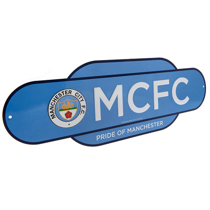 Manchester City FC Colour Retro Sign