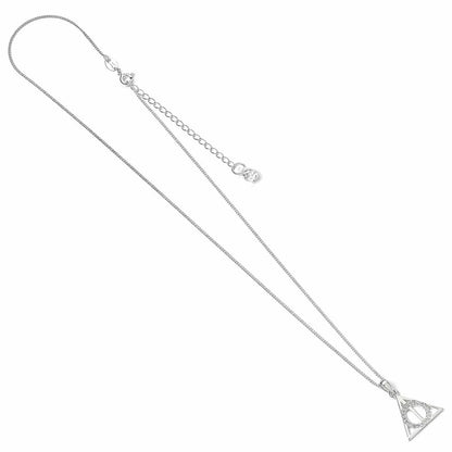 Harry Potter Sterling Silver Deathly Hallows Crystal Necklace