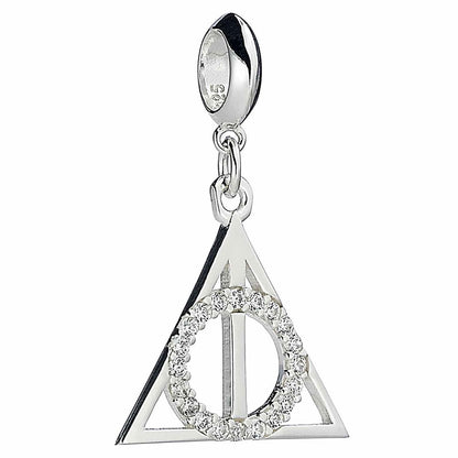 Harry Potter Sterling Silver Deathly Hallows Crystal Charm