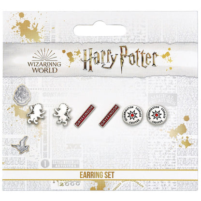Harry Potter Silver Plated Gryffindor Stud Earring Set