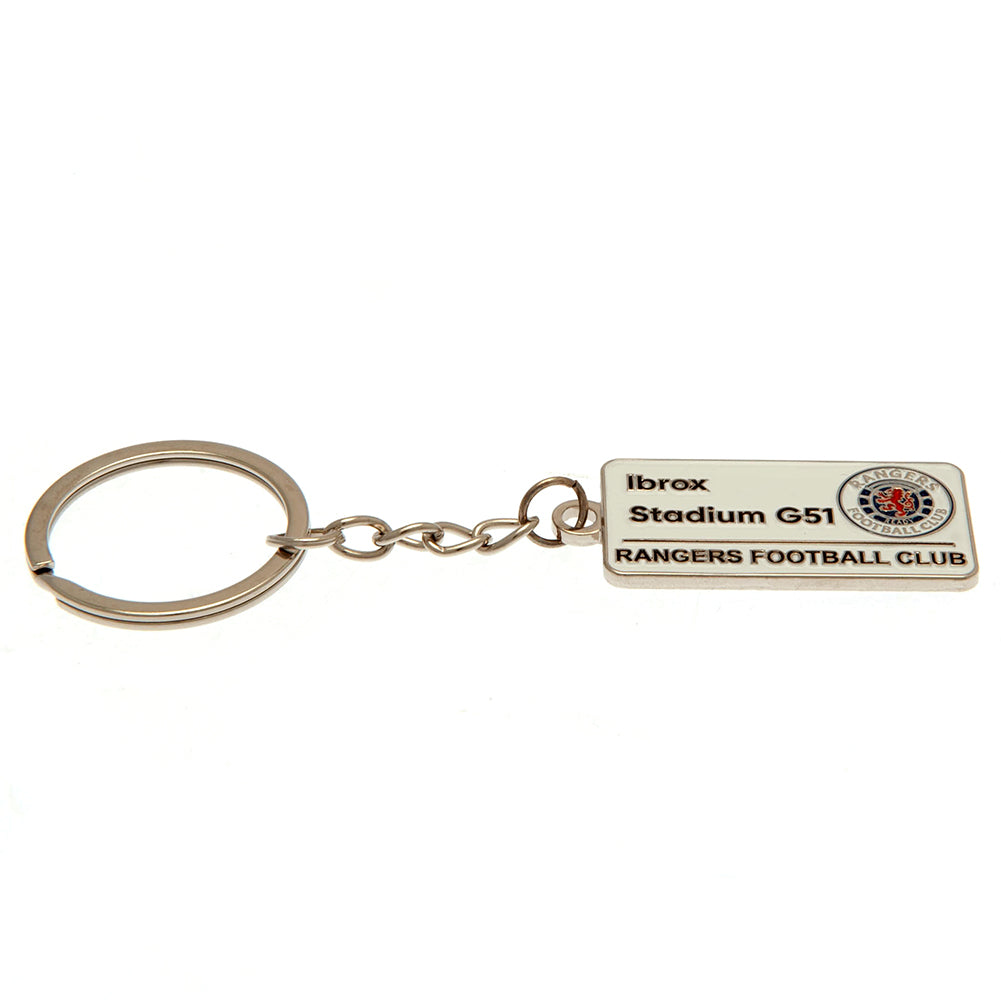Rangers FC Embossed Street Sign Keyring