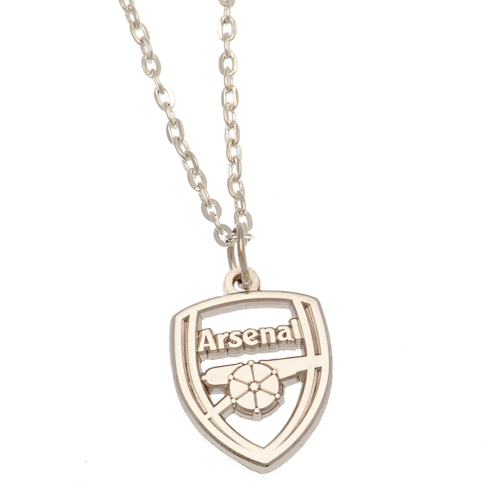 Arsenal FC Silver Plated Boxed Crest Pendant