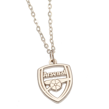 Arsenal FC Silver Plated Boxed Crest Pendant