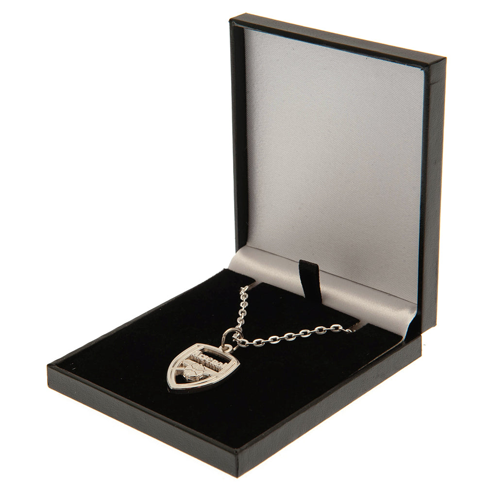 Arsenal FC Silver Plated Boxed Crest Pendant