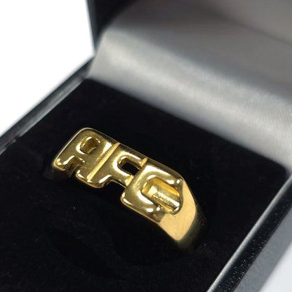 Arsenal FC 18ct Gold Plated on Silver AFC Ring - S