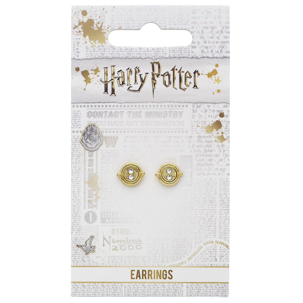 Harry Potter Gold Plated Time Turner Stud Earrings